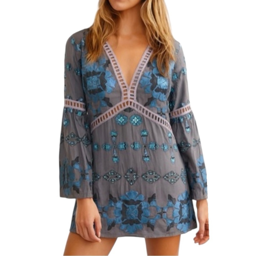 For Love & Lemons Barcelona A-Line Mini Dress